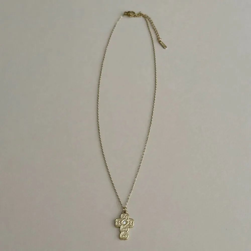 clover cross necklace D97 - Picture 4 of 7